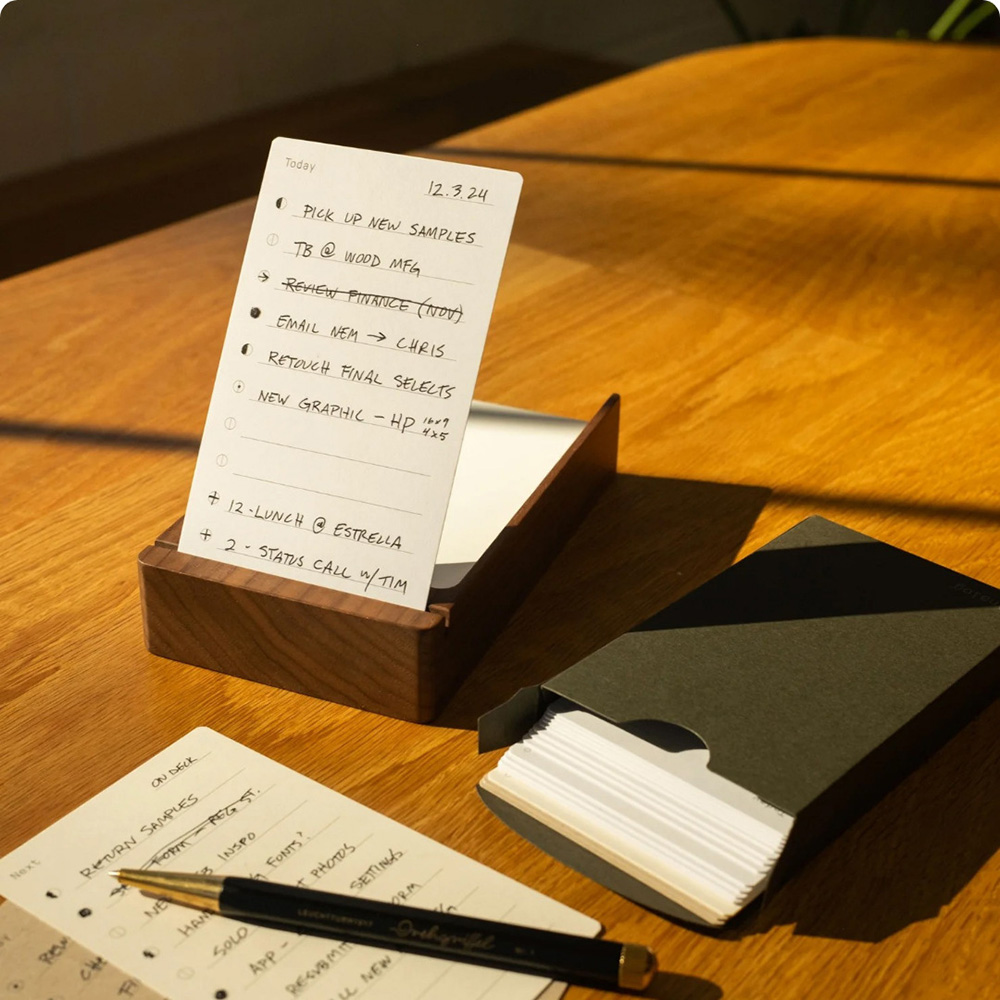 Office Supply Cart - Dagelijkse lijstplanner notitiehouder met walnoot standaard