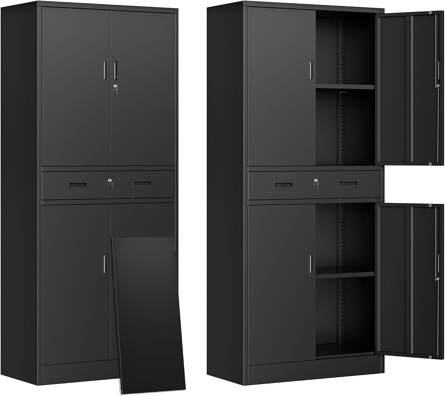 Office Storage Cabinet - Hoge metalen opbergkast met lade, afsluitbare