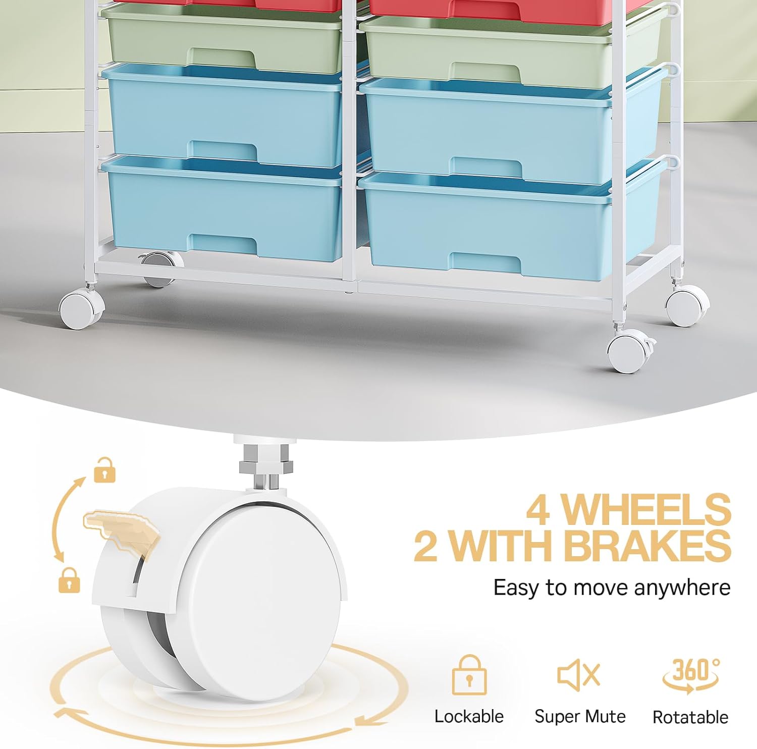 Rolbare opbergwagen met 12 lad - Office Supply Cart recensie en prijs