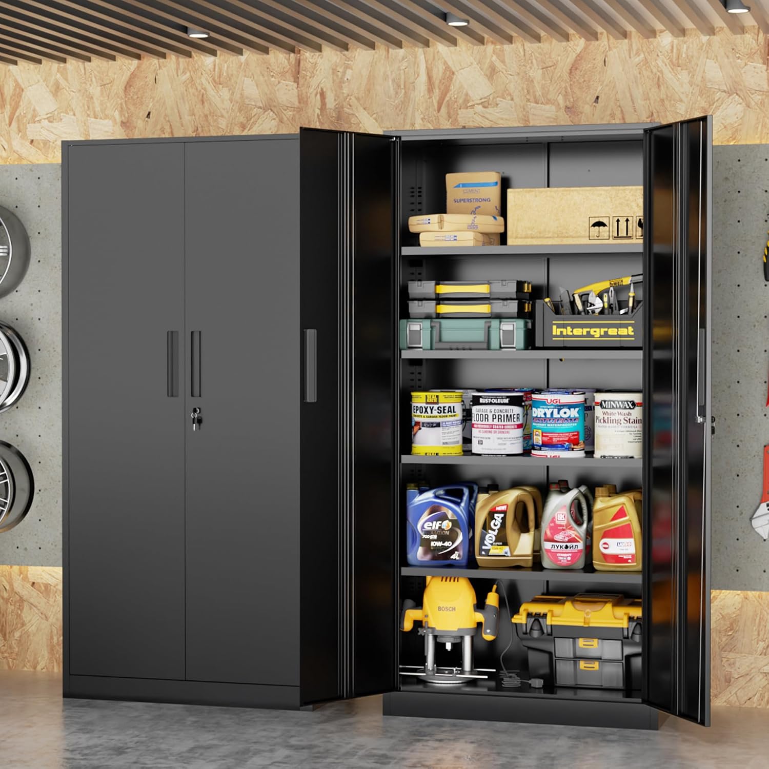 Hoge metalen opbergkast, afslu - Office Storage Cabinet recensie en prijs
