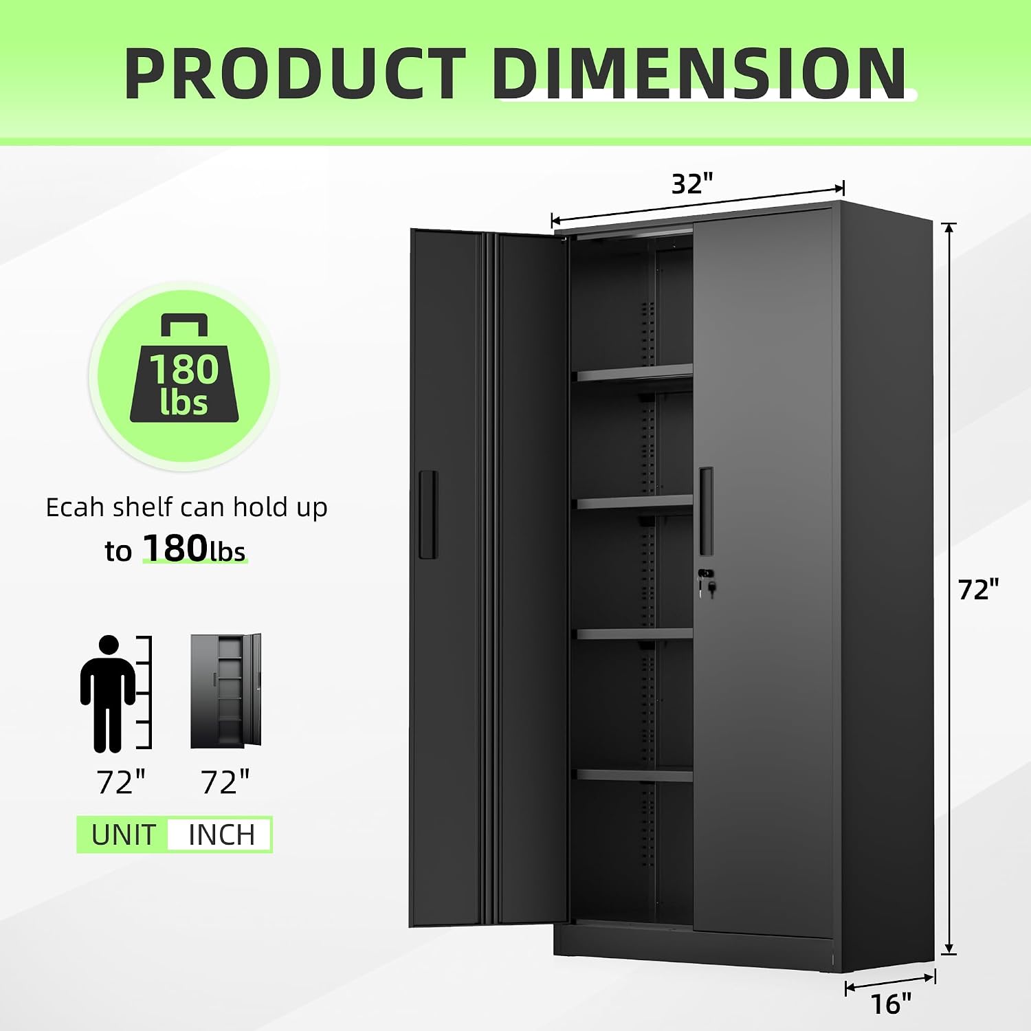 Hoge metalen opbergkast, afslu - Office Storage Cabinet recensie en prijs