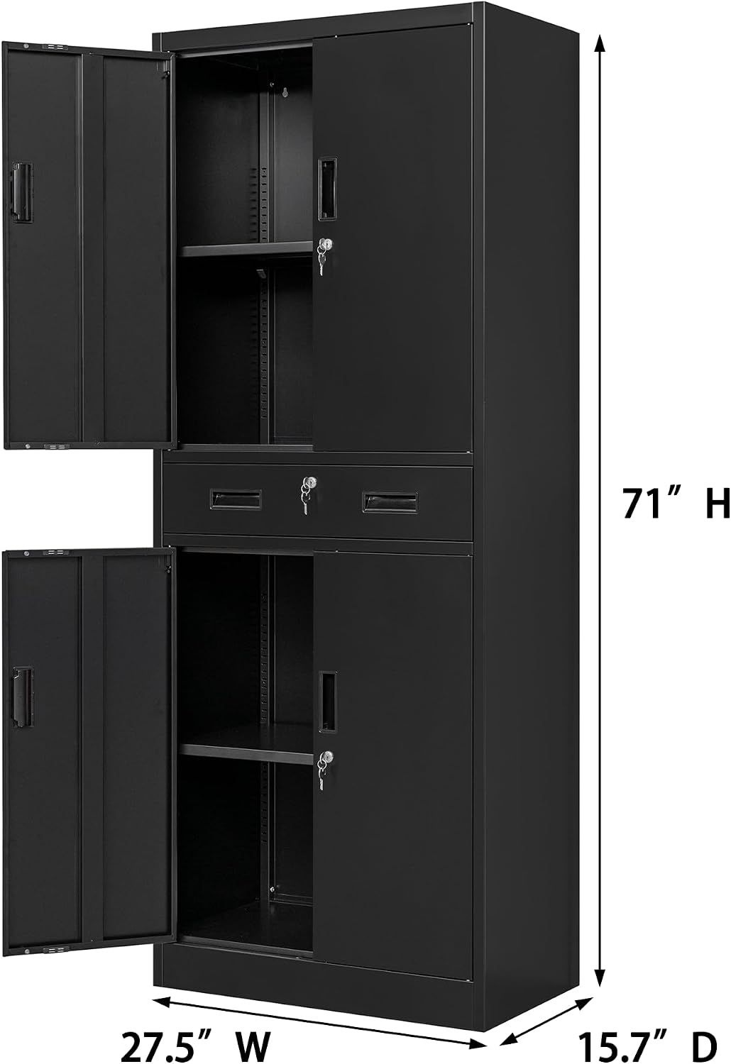 Hoge metalen opbergkast met la - Office Storage Cabinet recensie en prijs