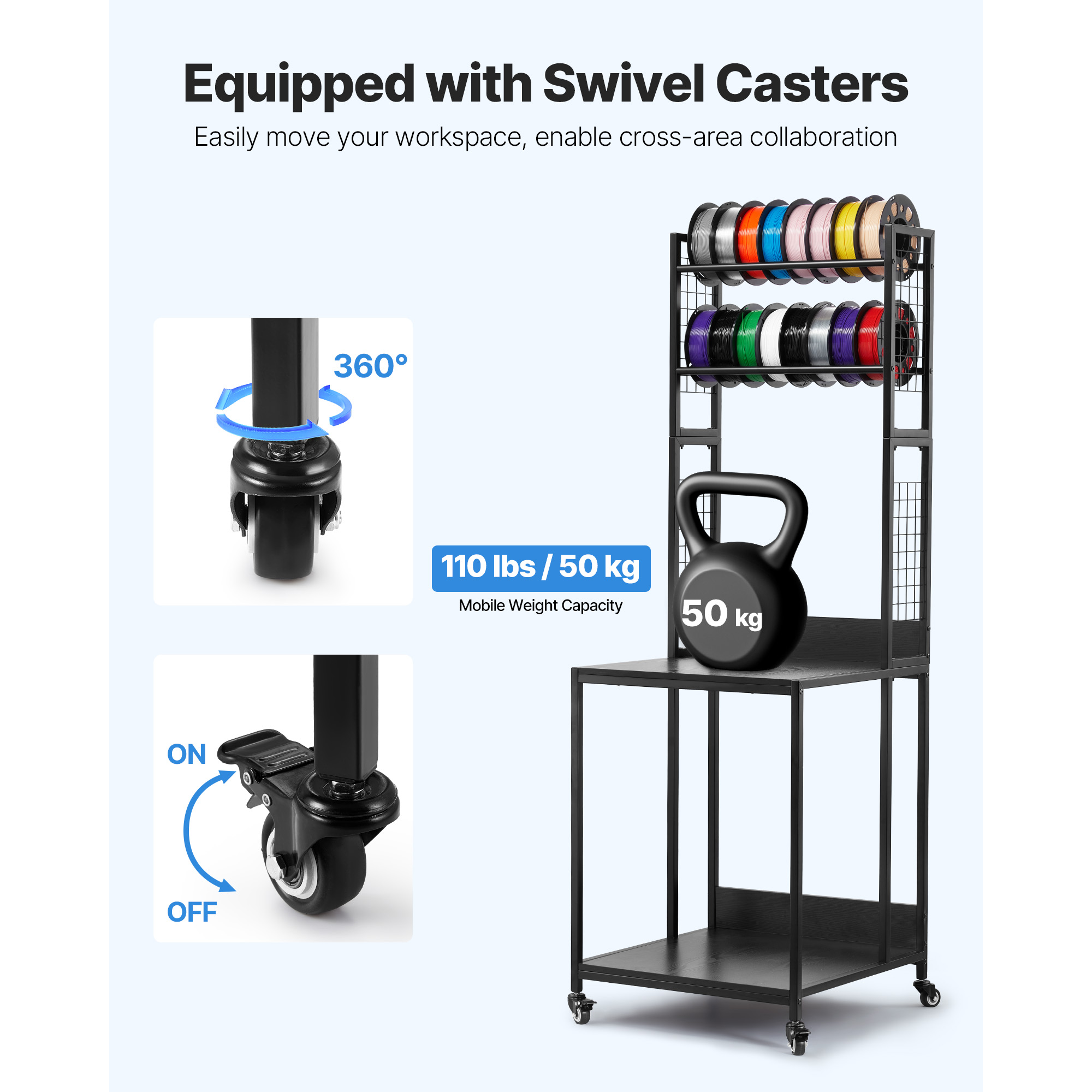 SucceBuy 4-Tier 3D Printer Fil - Office Supply Cart recensie en prijs